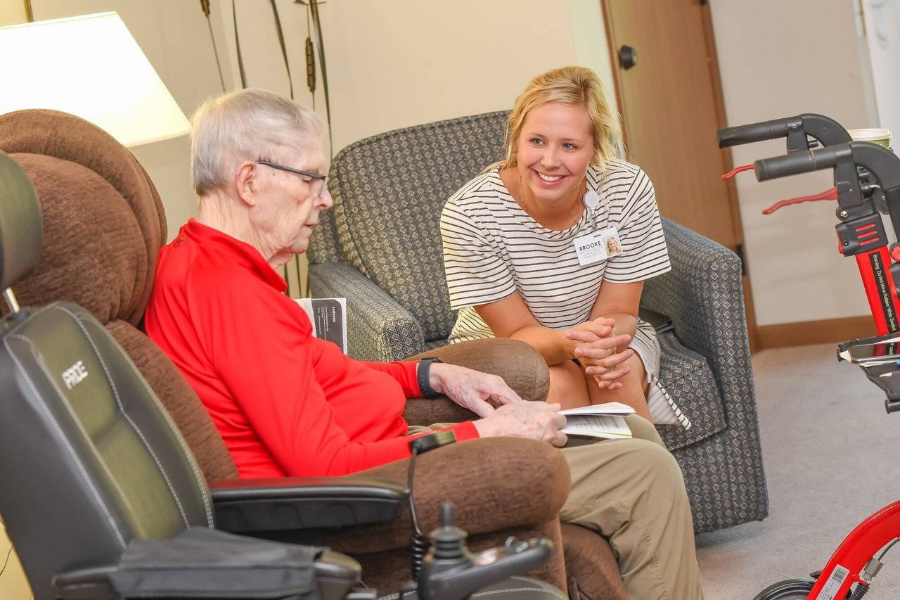 speech therapist and patient working