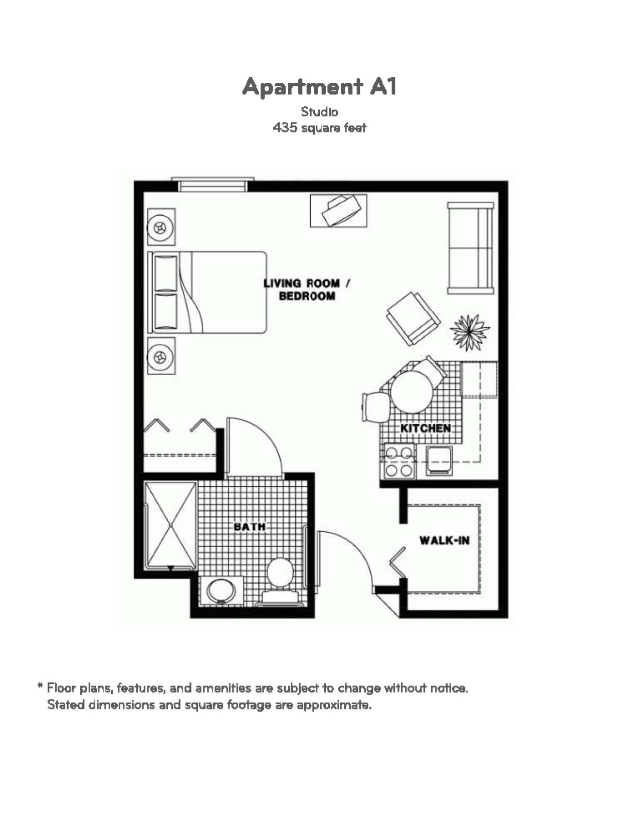 Studio - 435 sq ft