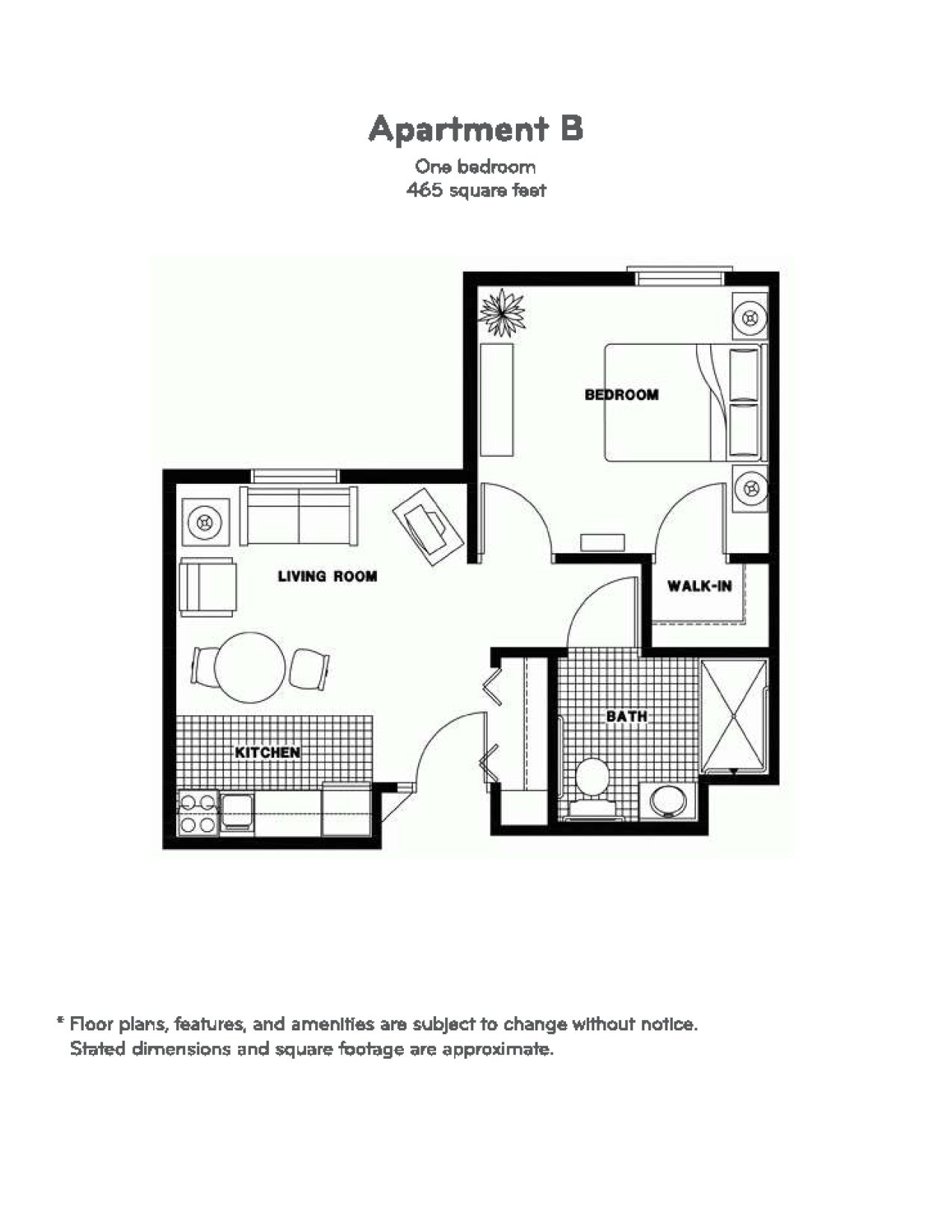 One Bedroom - 465 sq ft