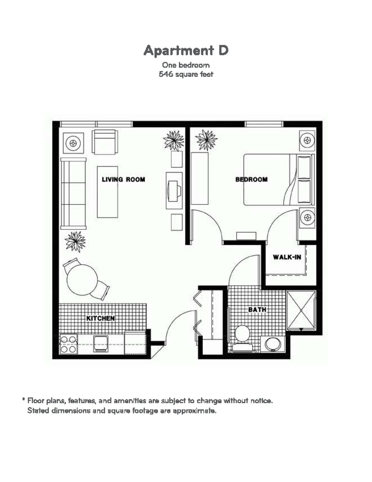 One Bedroom - 546 sq ft