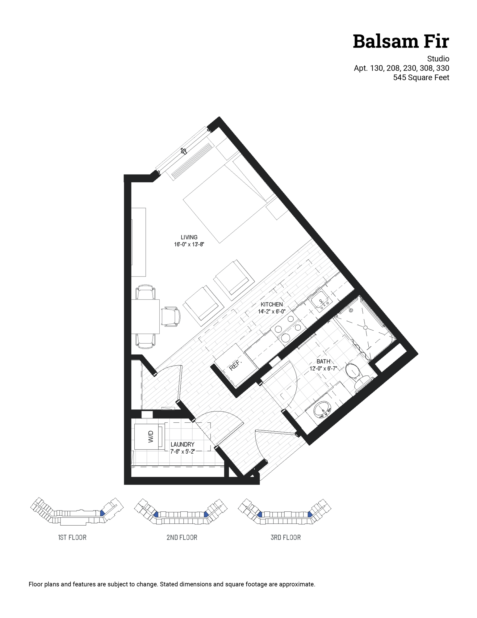 Balsam Fir | studio, 1 bath | 545 sq ft