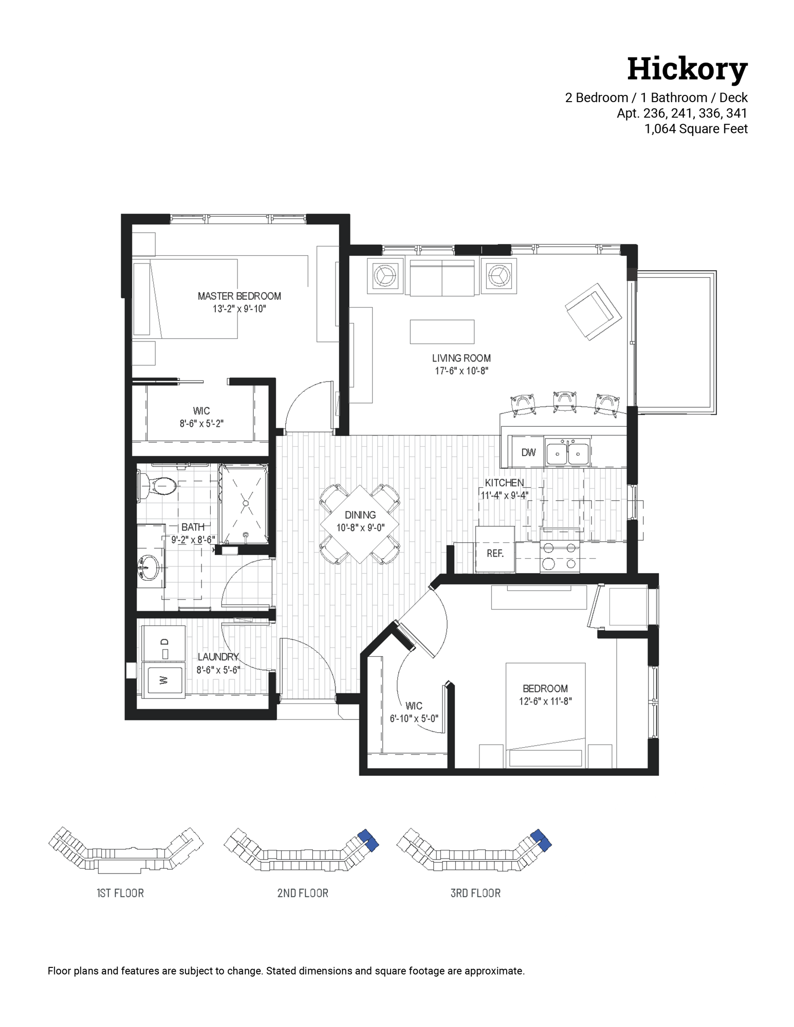 Hickory | 2 beds, 1 bath, deck | 1,064 sq ft