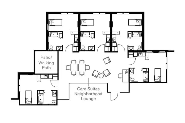 Care suites - Studio + kitchenette, 331 sq ft