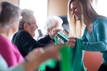 older seniors with exercise bands