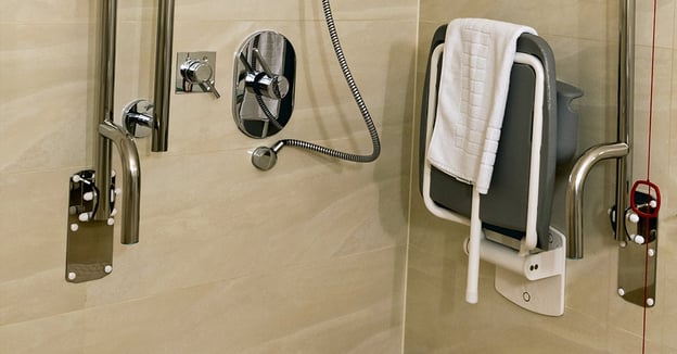 Shower benches, grab bars, and shower chairs