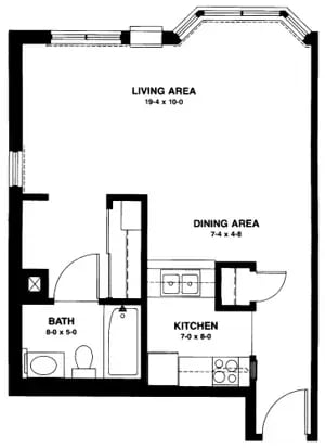 The St. Anthony - 465  sq ft, studio (CityView)