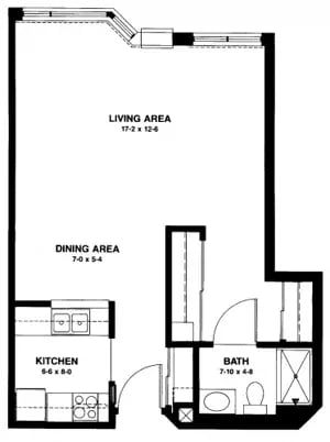 The St.Paul - 490 sq ft, studio (CityView)