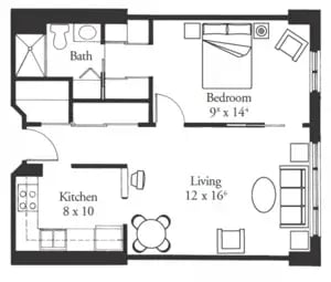 The Westin - 575 sq ft, 1 bedroom, 1 bathroom