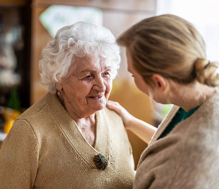 woman and care provider