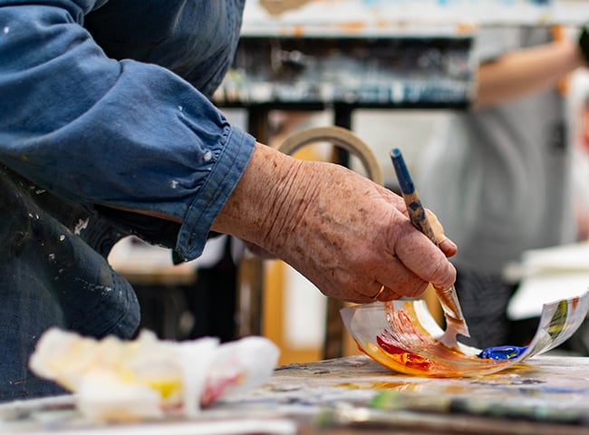 Photo of older adults doing watercolor painting